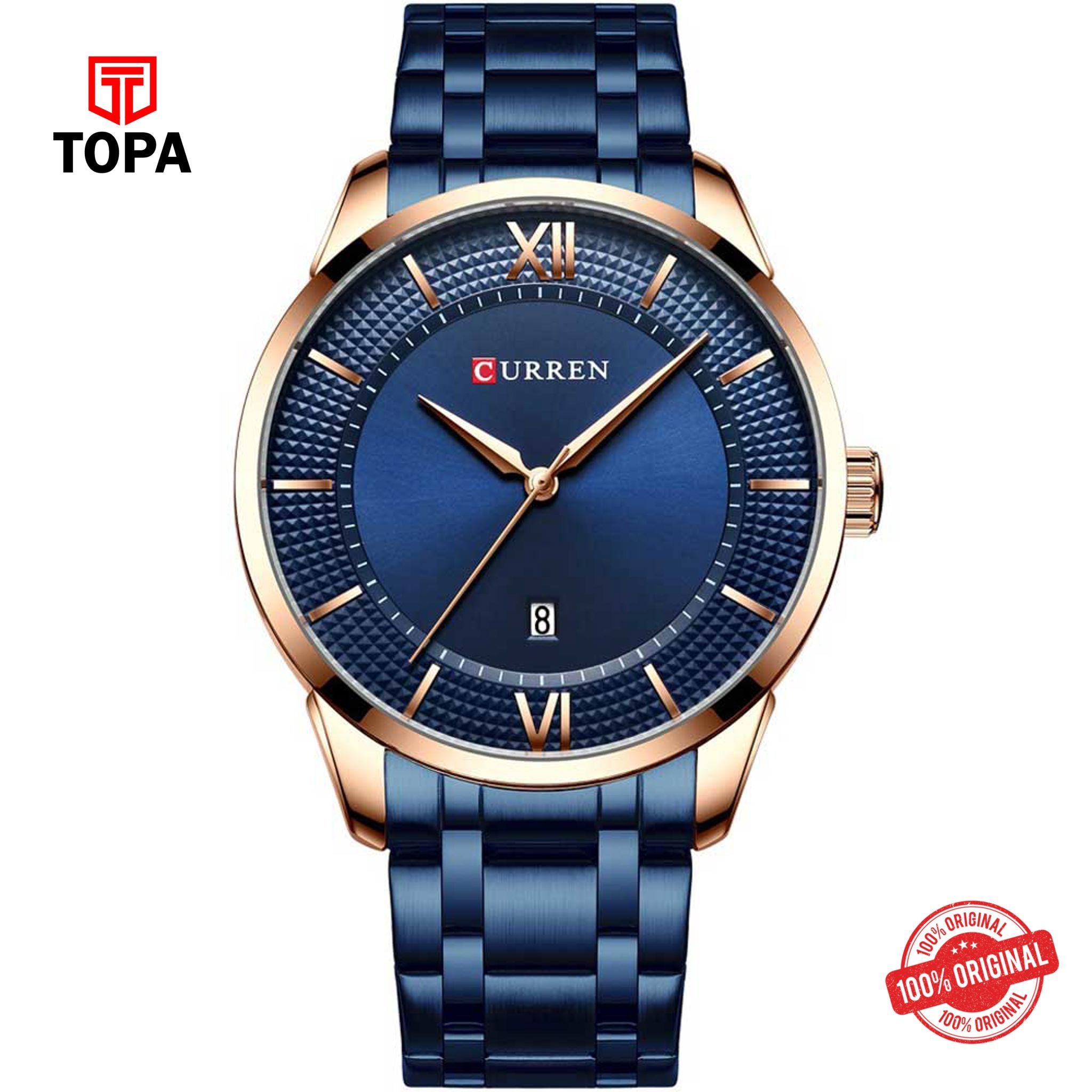 Topa Curren-8356-RSBLU-BLU-Metal-Band-Men-Watch - Product Image 1