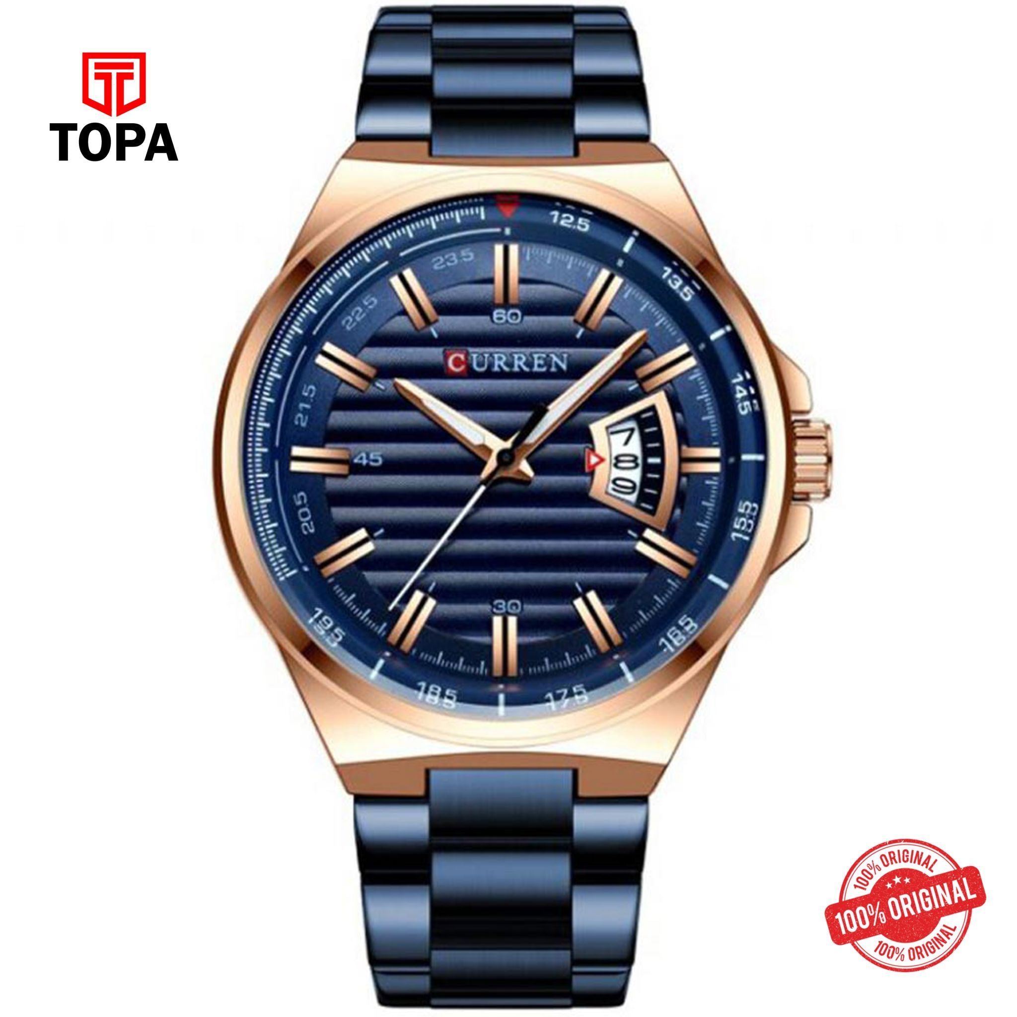 Topa Curren-8375-RGBLU-BLU-Metal-Band-Men-Watch - Product Image 1