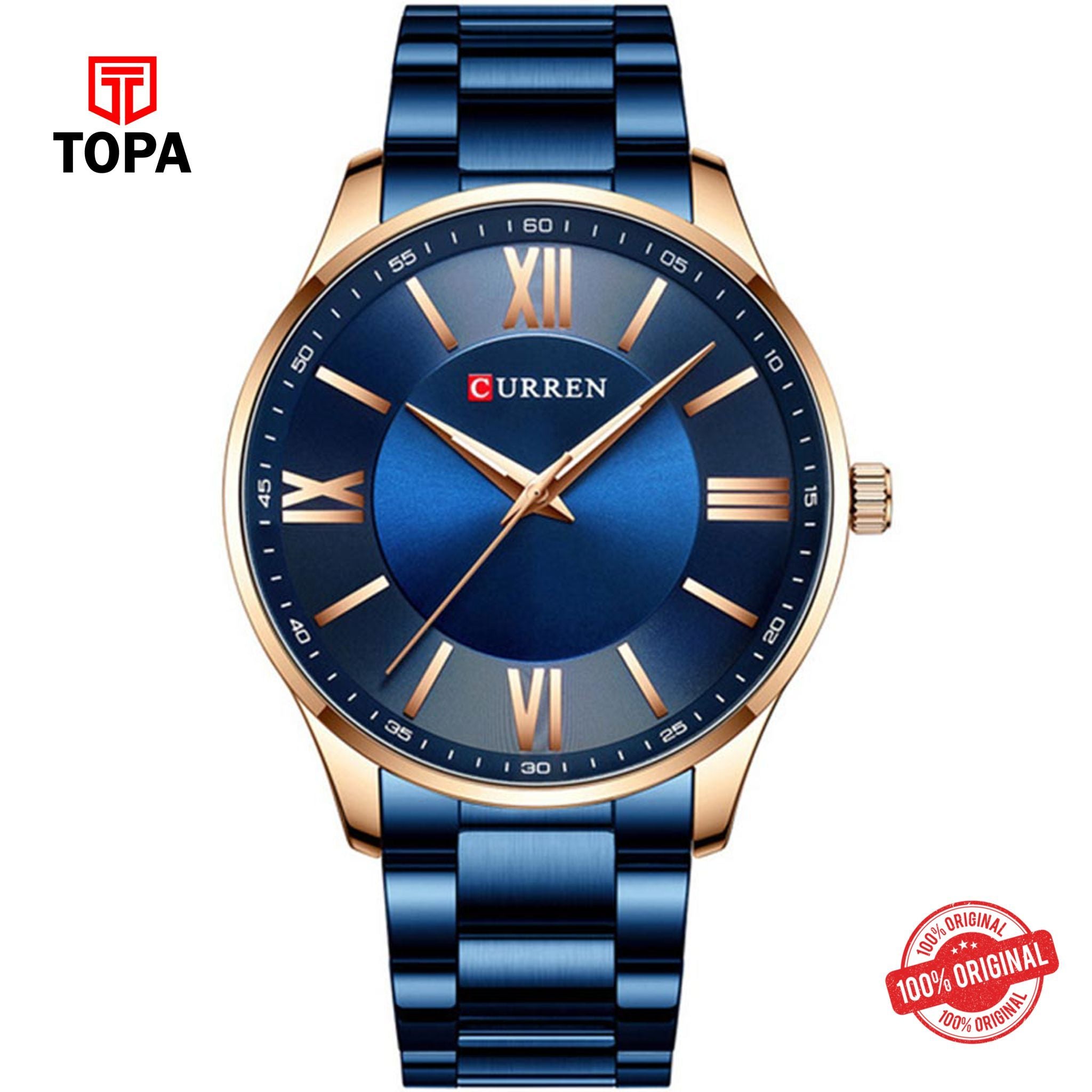 Topa Curren-8383-RSBLU-BLU-Metal-Band-Men-Watch - Product Image 1
