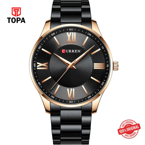 Topa Curren-8385-RS-BLK-Metal-Band-Men-Watch - Product Image 1