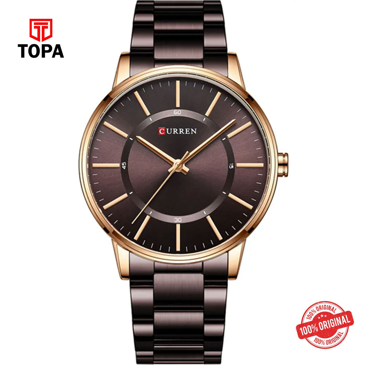 Topa Curren-8385-RS-COF-Metal-Band-Men-Watch - Product Image 1