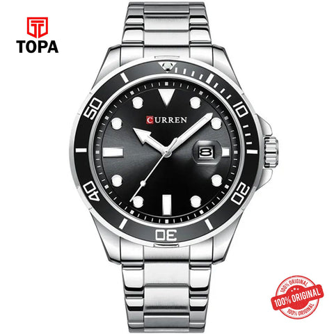 Topa Curren-8388-CH-BLK-Metal-Band-Men-Watch - Product Image 1