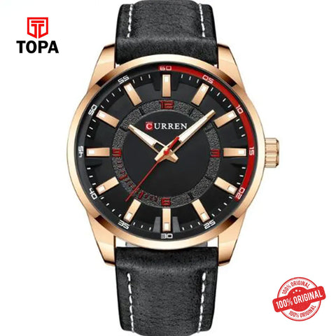 Topa Curren-8390-RS-BLK-Leather-Band-Men-Watch - Product Image 1
