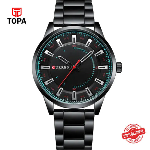 Topa Curren-8406-BLK-Metal-Band-Men-Watch - Product Image 1