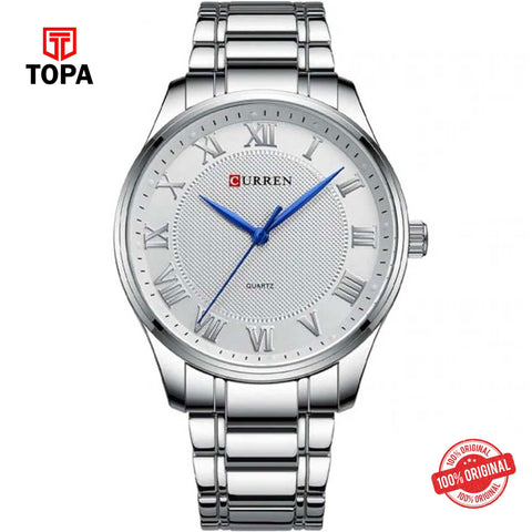Topa Curren-8409-CH-WHT-Metal-Band-Men-Watch - Product Image 1