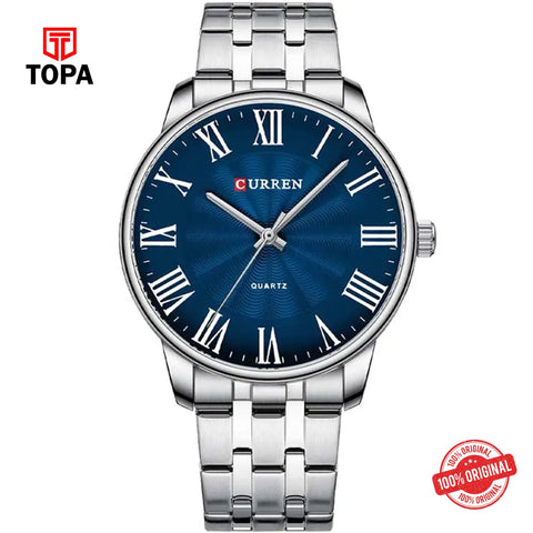 Topa Curren-8422-CH-BLU-Metal-Band-Men-Watch - Product Image 1