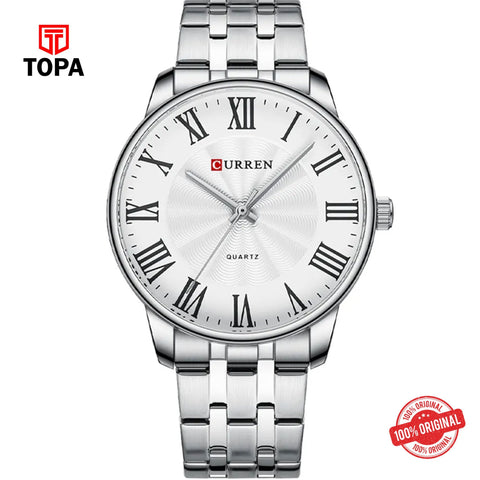 Topa Curren-8422-CH-WHT-Metal-Band-Men-Watch - Product Image 1