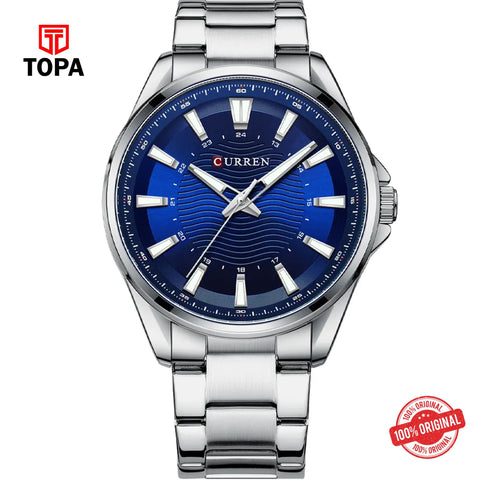 Topa Curren-8424-CH-BLU-Metal-Band-Men-Watch - Product Image 1