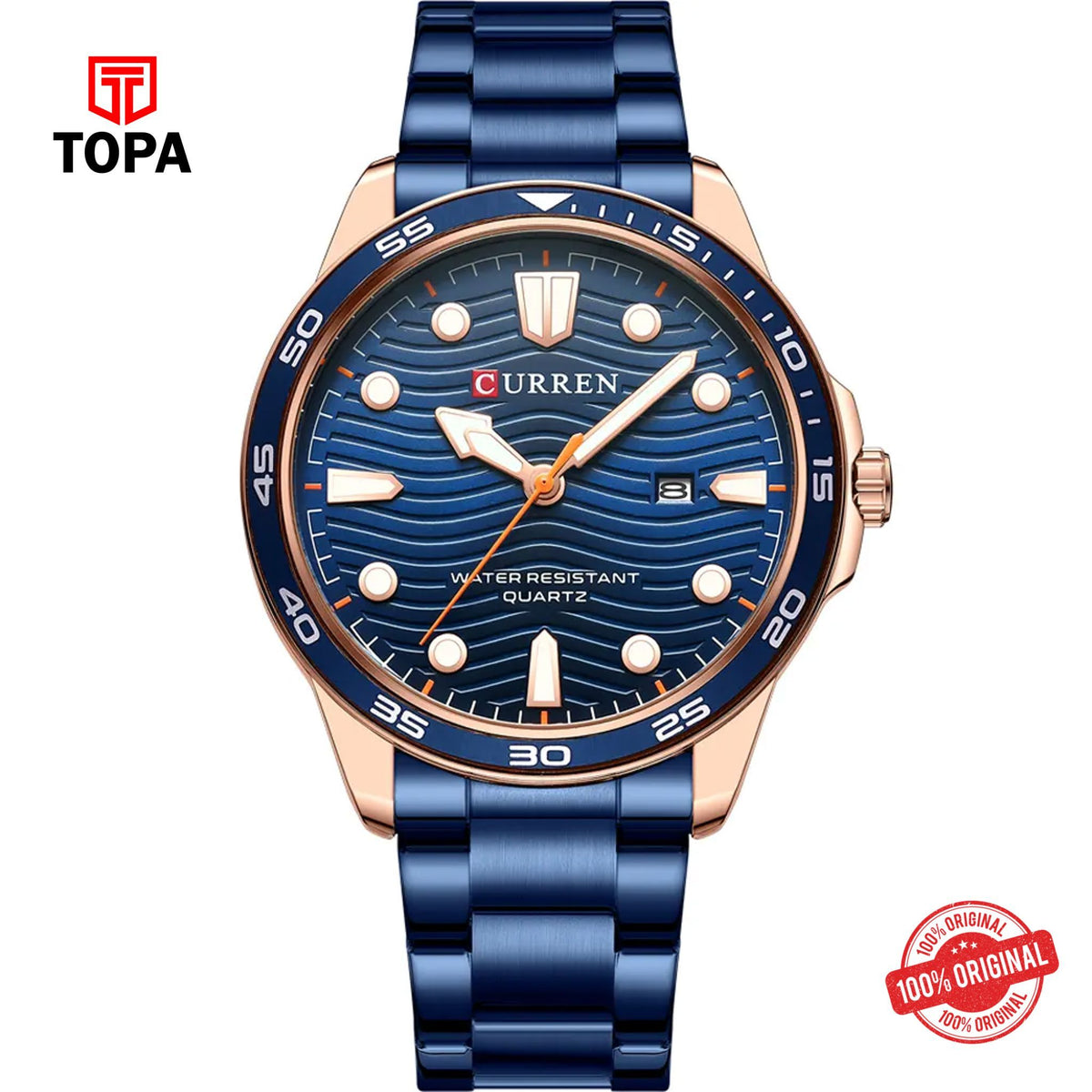 Topa Curren-8426-RGBLU-BLU-Metal-Band-Men-Watch - Product Image 1