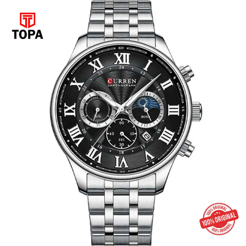 Topa Curren-8427-CH-BLK-Metal-Band-Men-Watch - Product Image 1