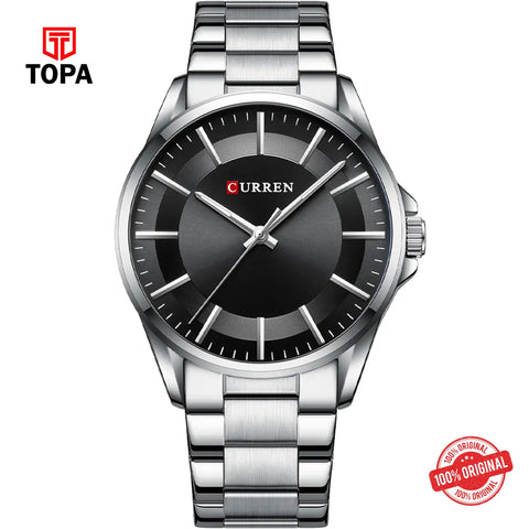 Topa Curren-8429-CH-BLK-Metal-Band-Men-Watch - Product Image 1