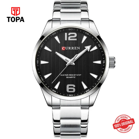 Topa Curren-8434-CH-BLK-Metal-Band-Men-Watch - Product Image 1