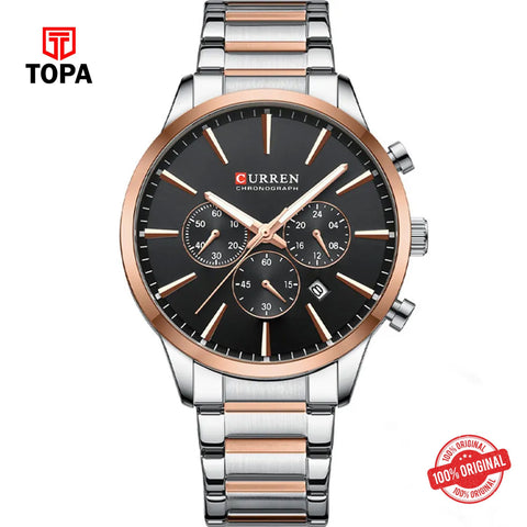 Topa Curren-8435G-TTRG-BLK-Metal-Band-Men-Watch - Product Image 1
