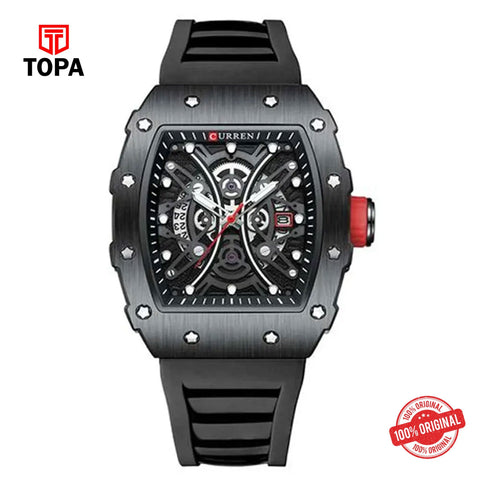 Topa Curren-8438-BLK-Rubber-Band-Men-Watch - Product Image 1