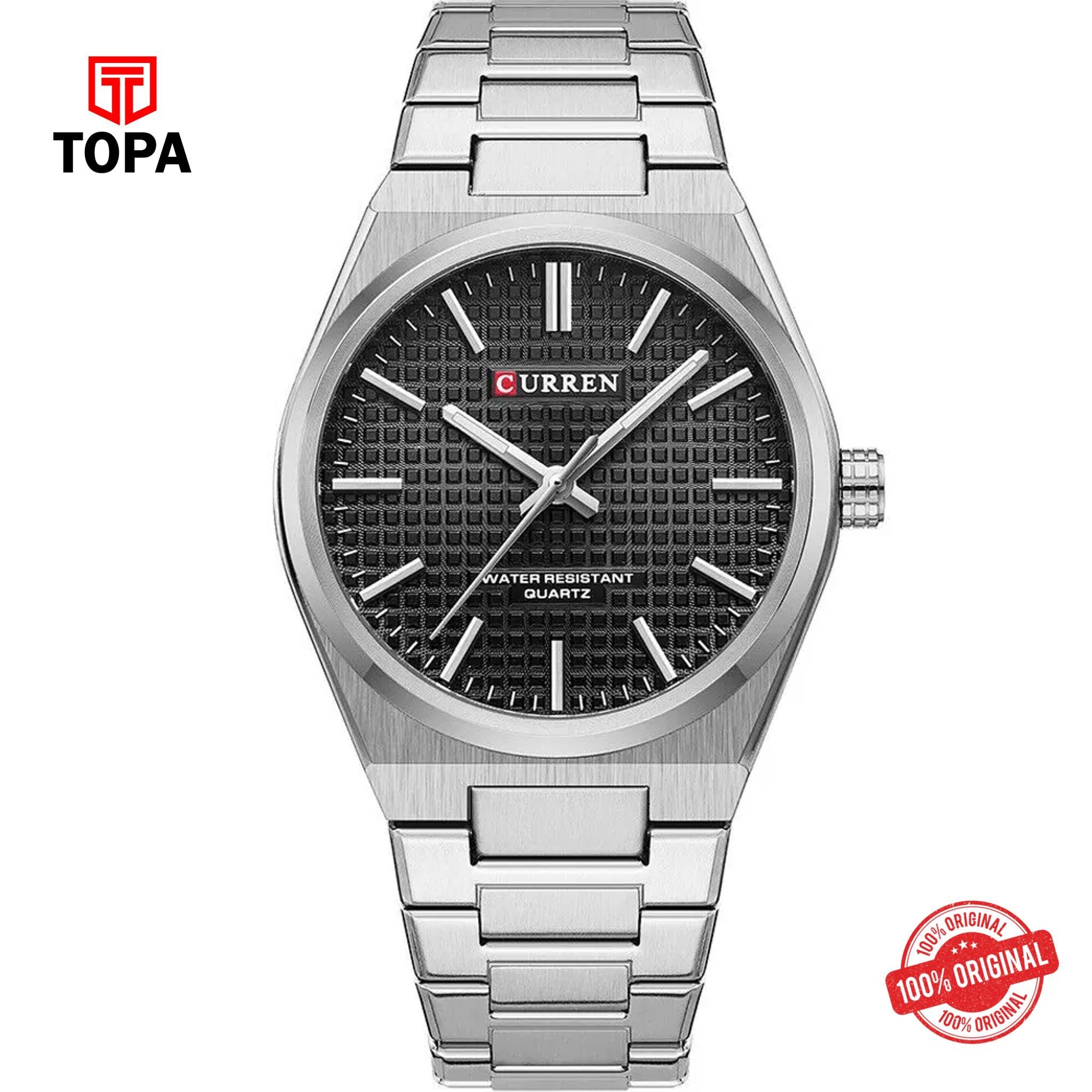 Topa Curren-8439-CH-BLK-Metal-Band-Men-Watch - Product Image 1