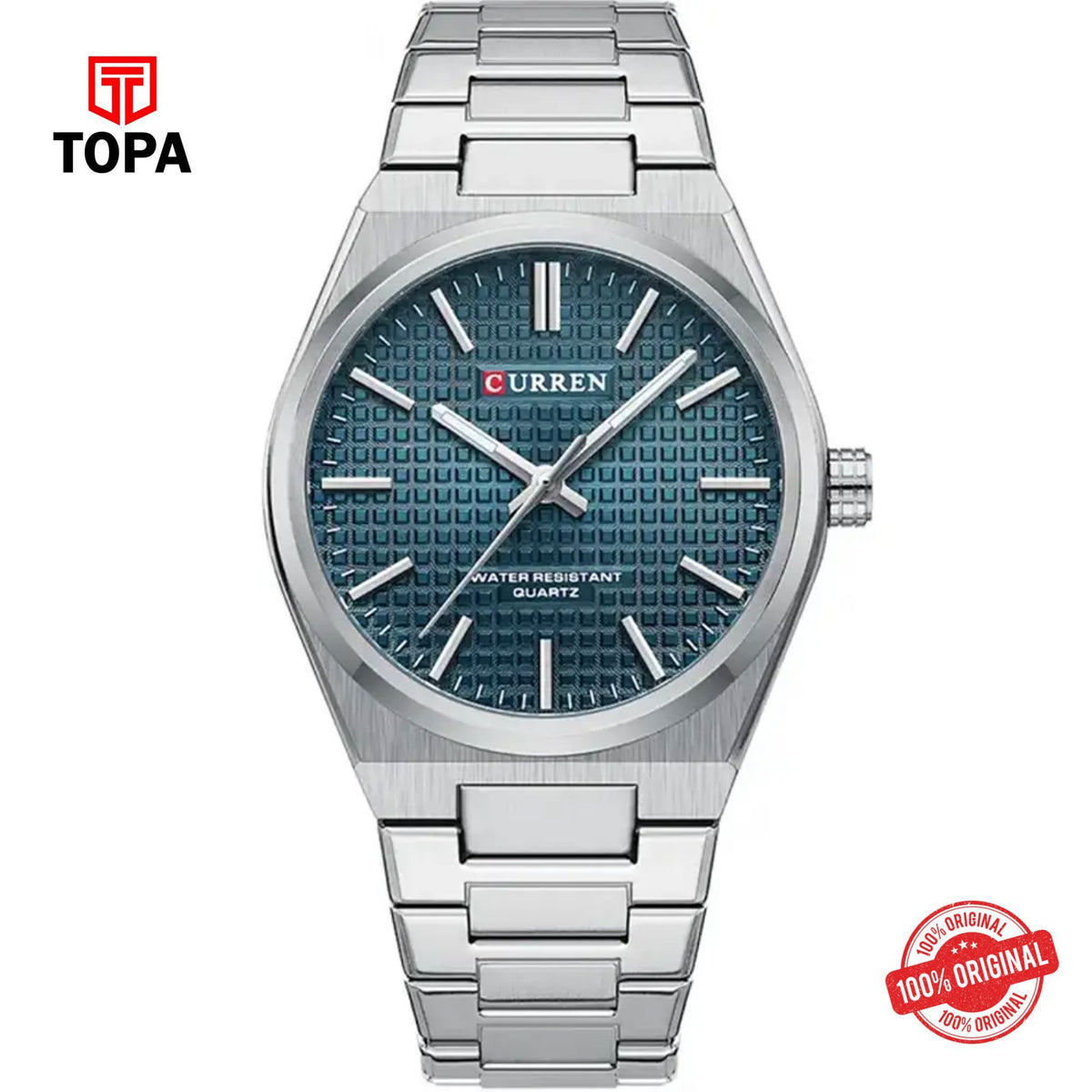 Topa Curren-8439-CH-BLU-Metal-Band-Men-Watch - Product Image 1