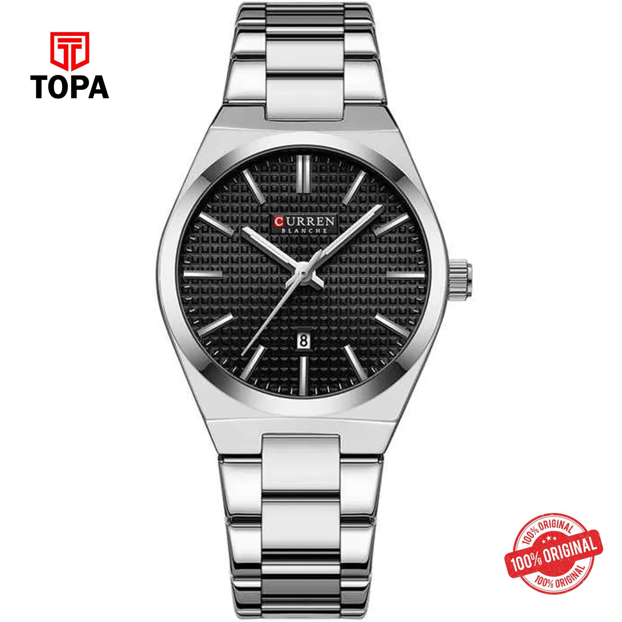 Topa Curren-8439L-CH-BLK-Metal-Band-Women-Watch - Product Image 1