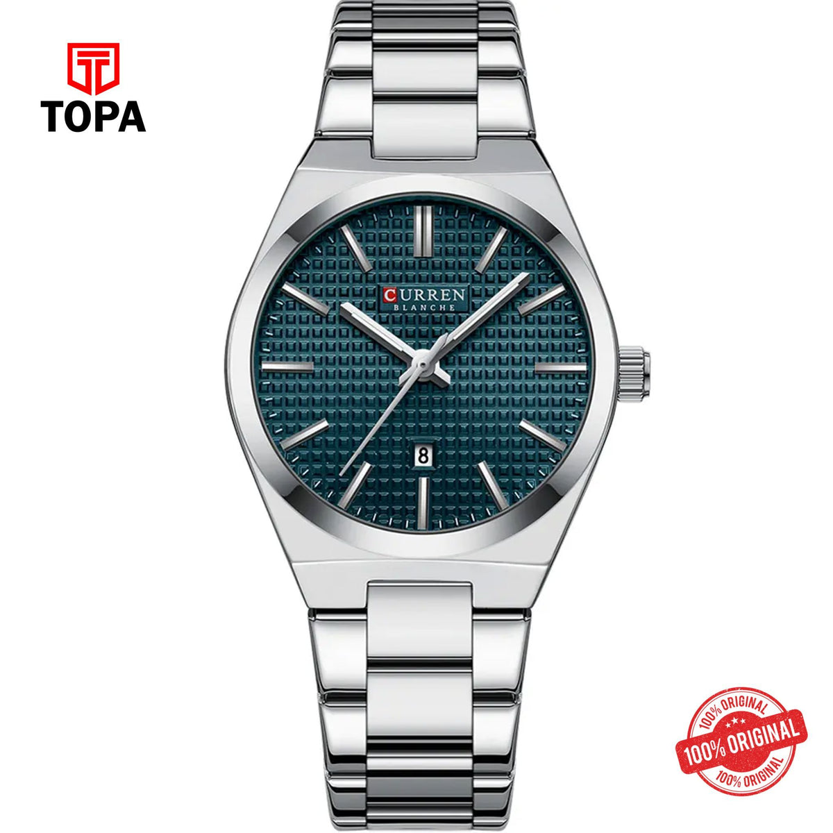 Topa Curren-8439L-CH-BLU-Metal-Band-Women-Watch - Product Image 1