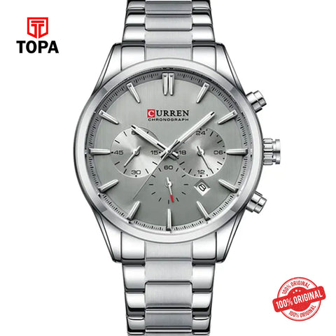Topa Curren-8446-CH-GRY-Metal-Band-Men-Watch - Product Image 1