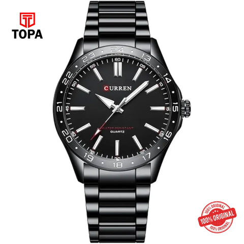 Topa Curren-8452-BLK-Metal-Band-Men-Watch - Product Image 1