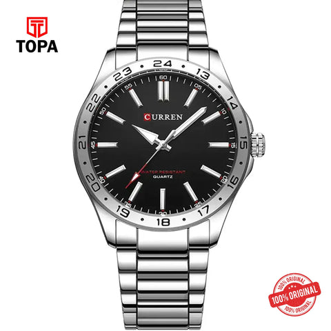 Topa Curren-8452-CH-BLK-Metal-Band-Men-Watch - Product Image 1