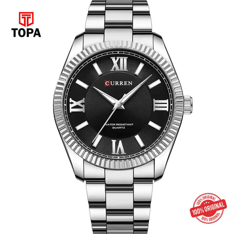Topa Curren-8453-CH-BLK-Metal-Band-Men-Watch - Product Image 1