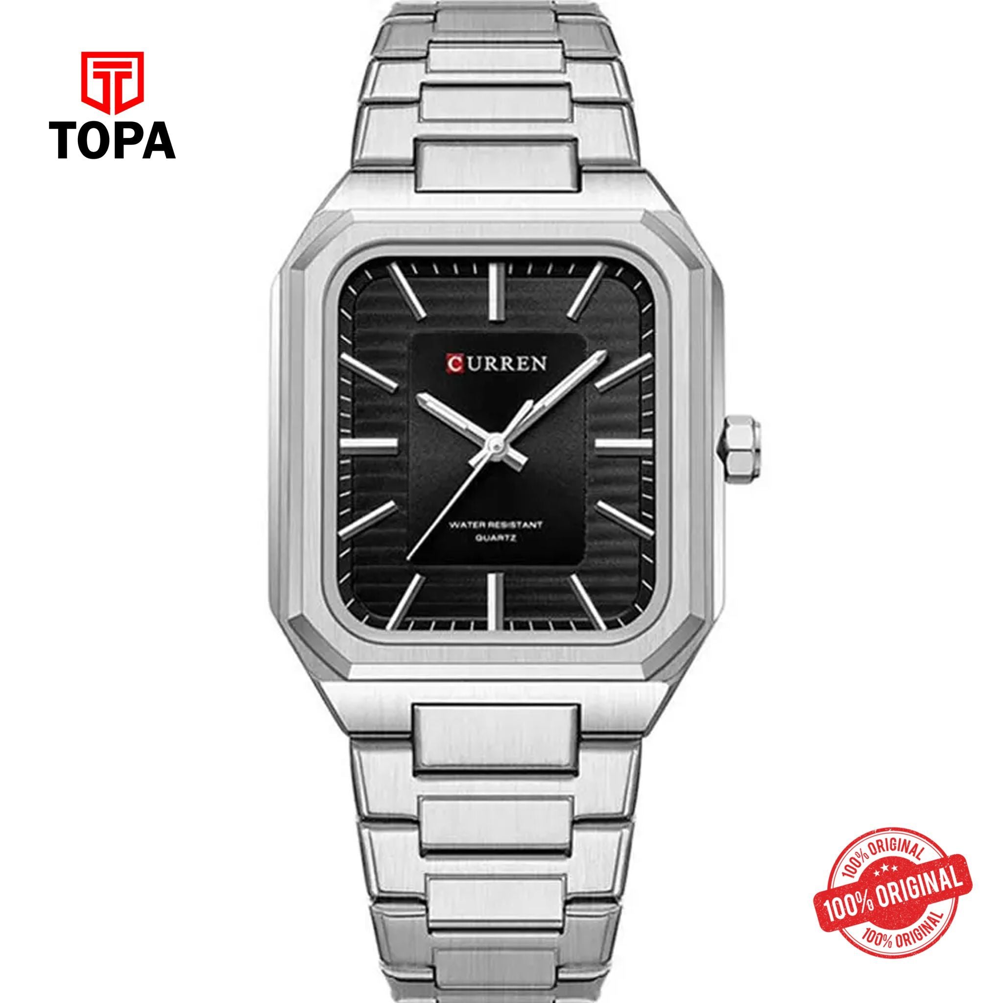 Topa Curren-8457G-CH-BLK-Metal-Band-Men-Watch - Product Image 1