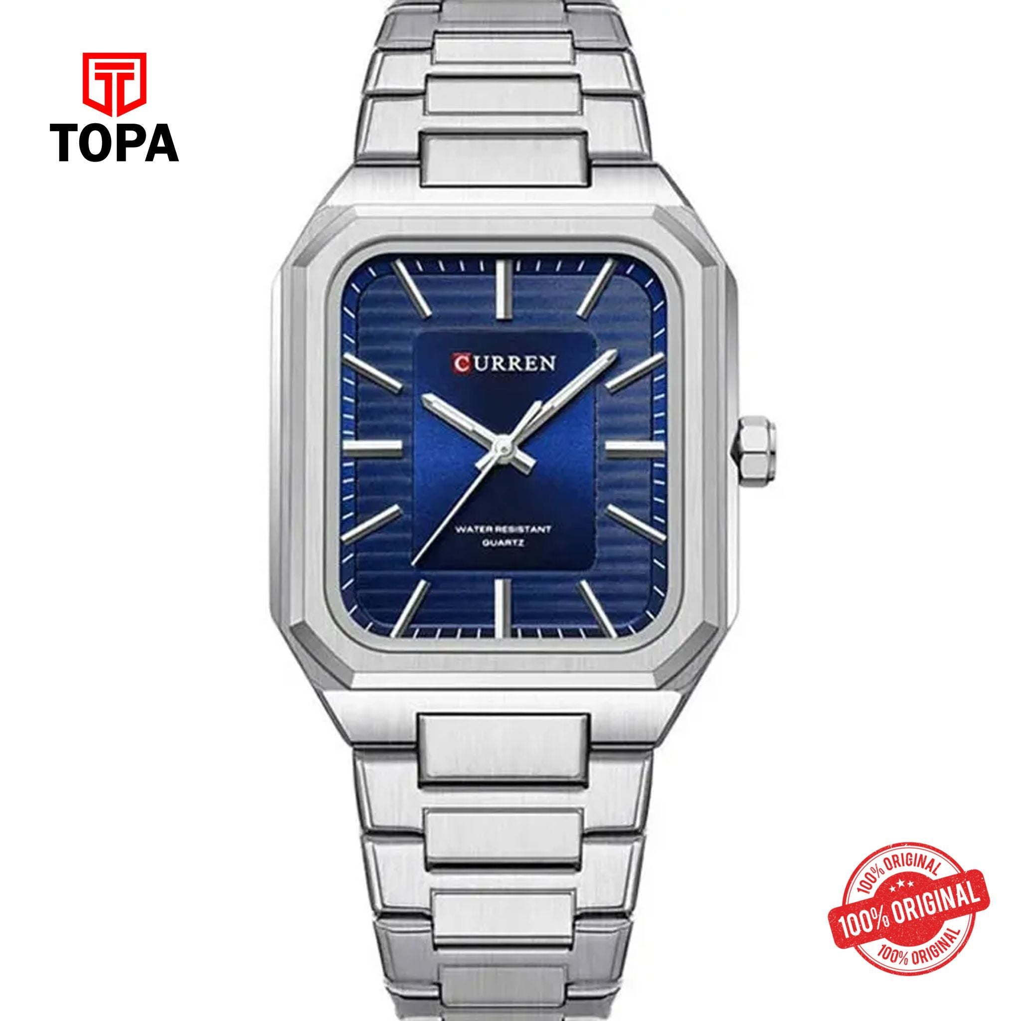 Topa Curren-8457G-CH-BLU-Metal-Band-Men-Watch - Product Image 1