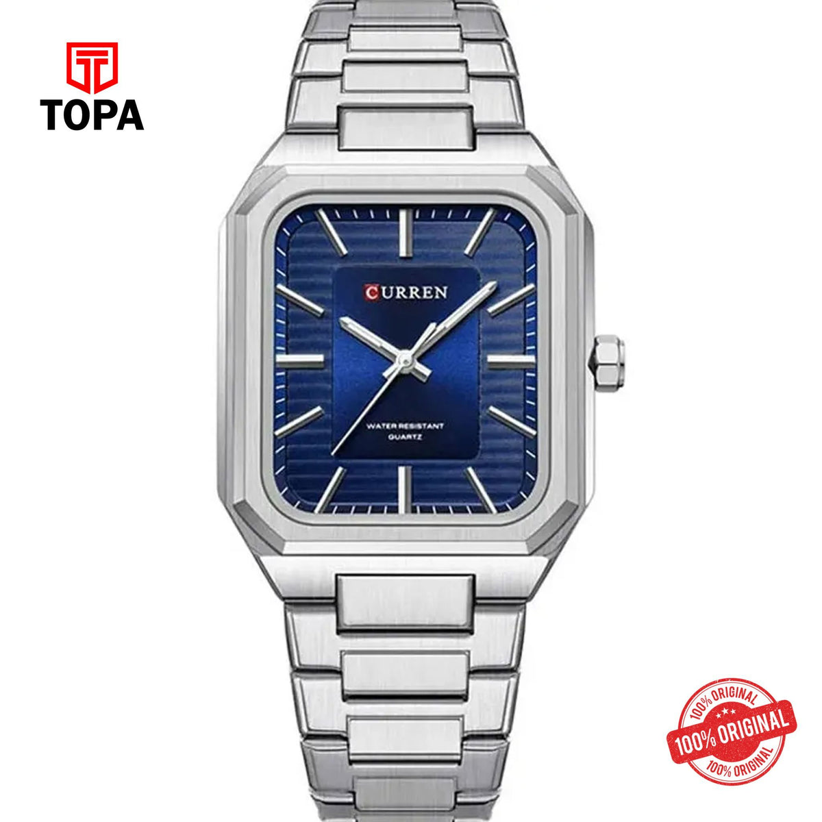 Topa Curren-8457G-CH-BLU-Metal-Band-Men-Watch - Product Image 1