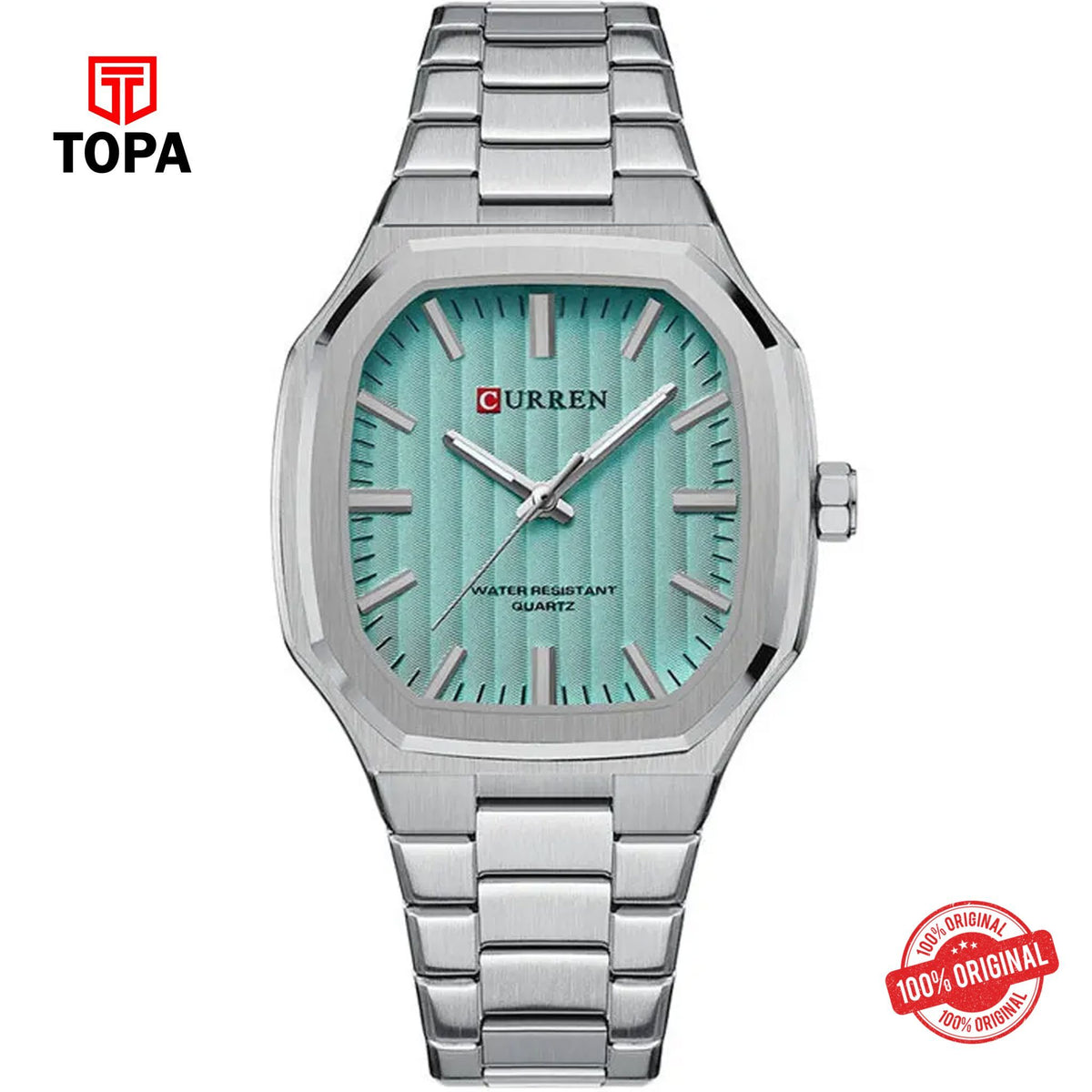 Topa Curren-8458G-CH-AQUA-Metal-Band-Men-Watch - Product Image 1
