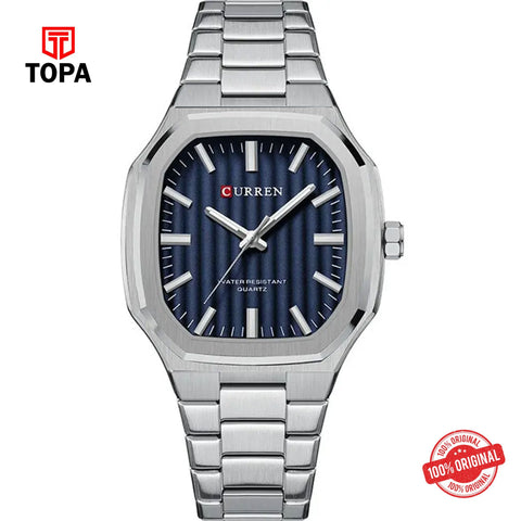 Topa Curren-8458G-CH-BLU-Metal-Band-Men-Watch - Product Image 1
