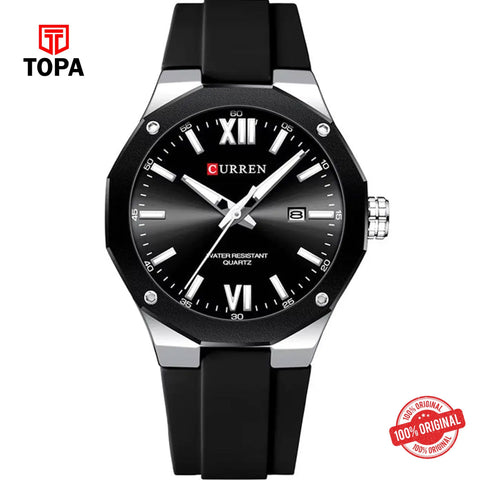 Topa Curren-8465G-CH-BLK-Rubber-Band-Men-Watch - Product Image 1