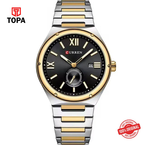 Topa Curren-8471G-TTGLD-BLK-Metal-Band-Men-Watch - Product Image 1