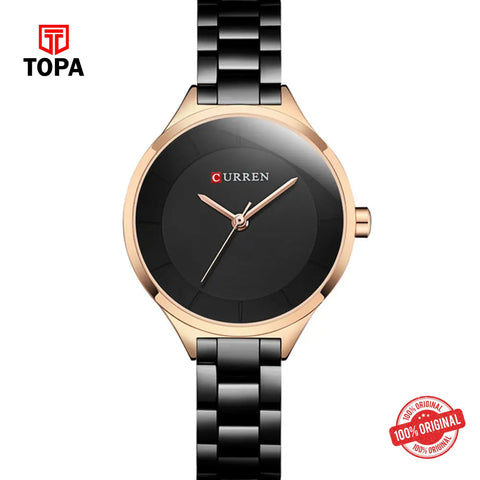 Topa Curren-9015-RS-BLK-Metal-Band-Women-Watch - Product Image 1