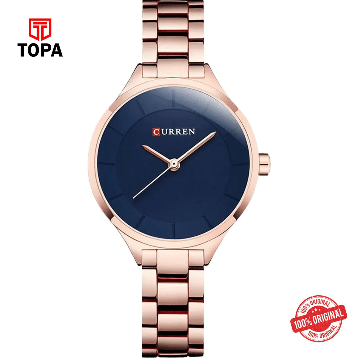 Topa Curren-9015-RS-BLU-Metal-Band-Women-Watch - Product Image 1