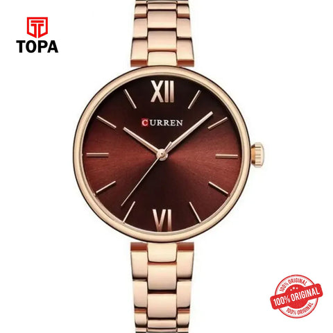 Topa Curren-9017-RS-BRN-Metal-Band-Women-Watch - Product Image 1