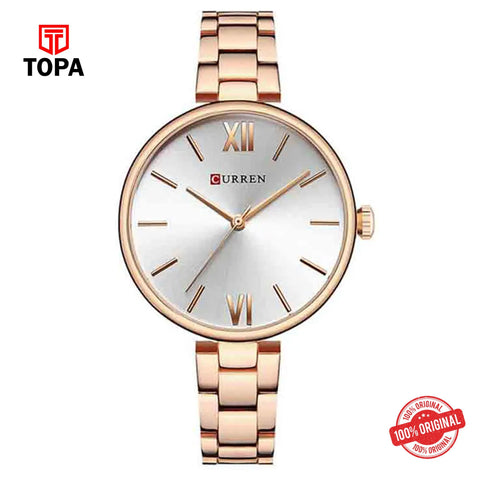 Topa Curren-9017-RS-WHT-Metal-Band-Women-Watch - Product Image 1