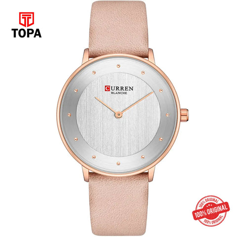 Topa Curren-9033-RGSKN-SLR-Leather-Band-Women-Watch - Product Image 1