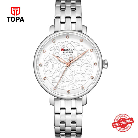 Topa Curren-9046-CH-WHT-Metal-Band-Women-Watch - Product Image 1