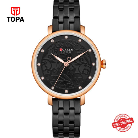Topa Curren-9046-RS-BLK-Metal-Band-Women-Watch - Product Image 1