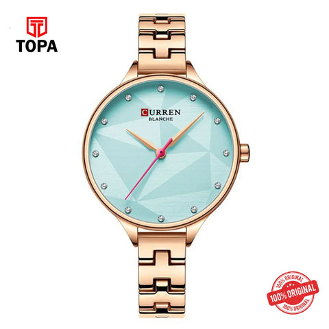 Topa Curren-9047-RS-SKYBLU-Metal-Band-Women-Watch - Product Image 1