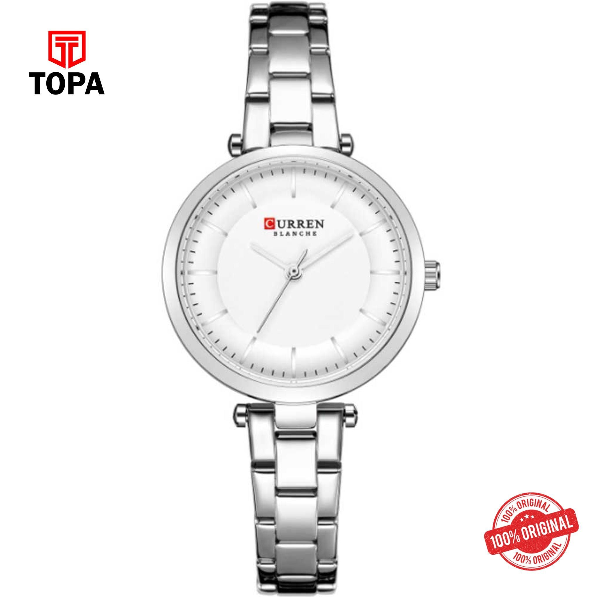 Topa Curren-9054-CH-WHT-Metal-Band-Woman-Watch - Product Image 1