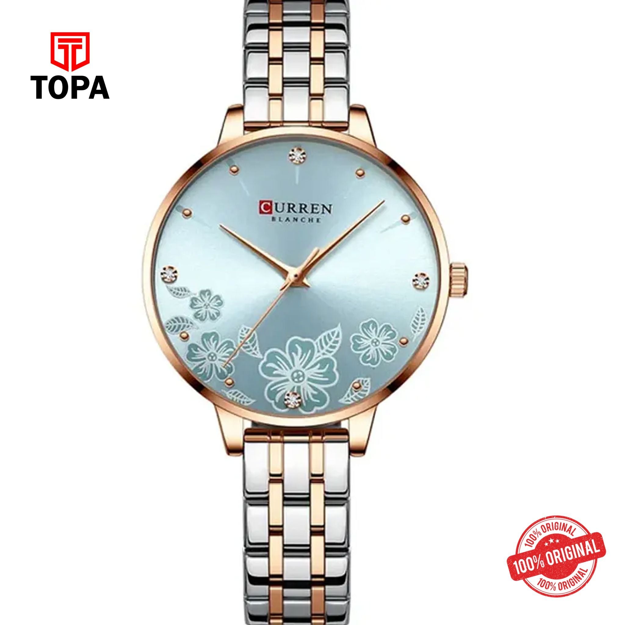 Topa Curren-9068-RSTT-BLU-Metal-Band-Women-Watch - Product Image 1