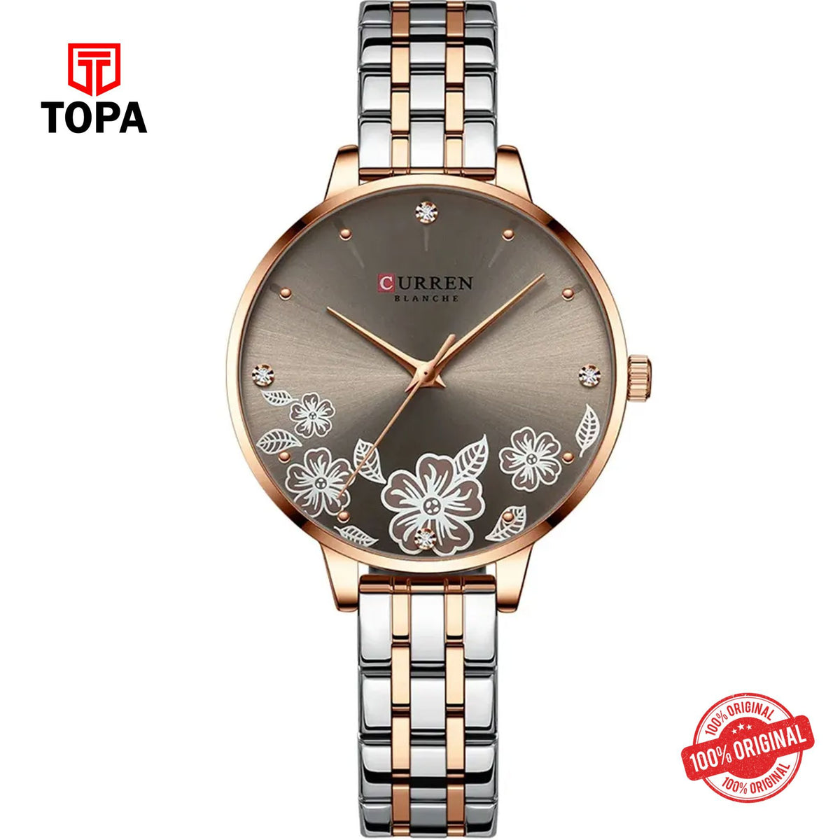 Topa Curren-9068L-TTRG-BRN-Metal-Band-Women-Watch - Product Image 1