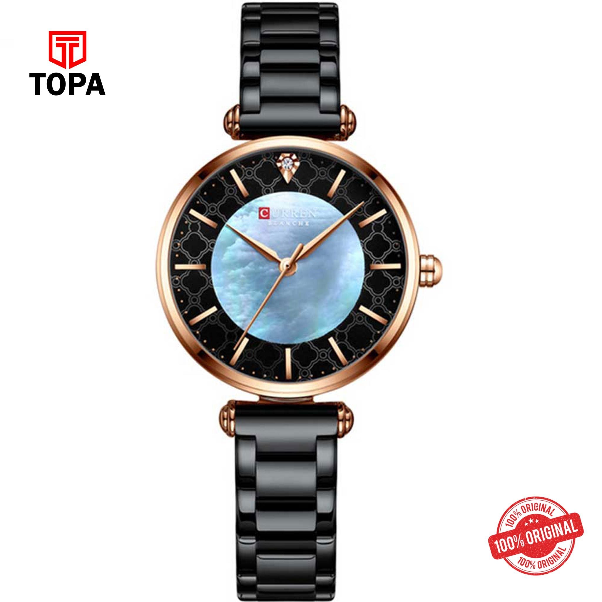 Topa Curren-9072-RS-BLK-Metal-Band-Woman-Watch - Product Image 1