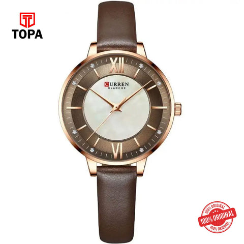 Topa Curren-9080-RSBRN-BRN-Leather-Band-Women-Watch - Product Image 1