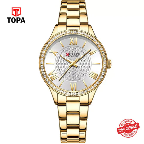 Topa Curren-9084-GD-SLV-Metal-Band-Women-Watch - Product Image 1
