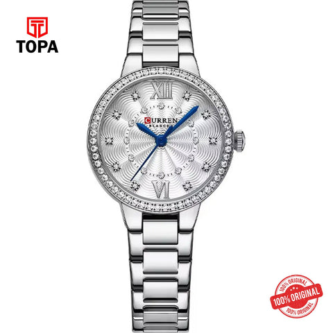 Topa Curren-9085L-CHWHT-BLUNIDEL-Metal-Band-Women-Watch - Product Image 1