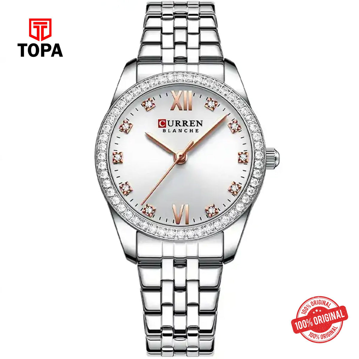 Topa Curren-9086-SLV-Metal-Band-Women-Watch - Product Image 1