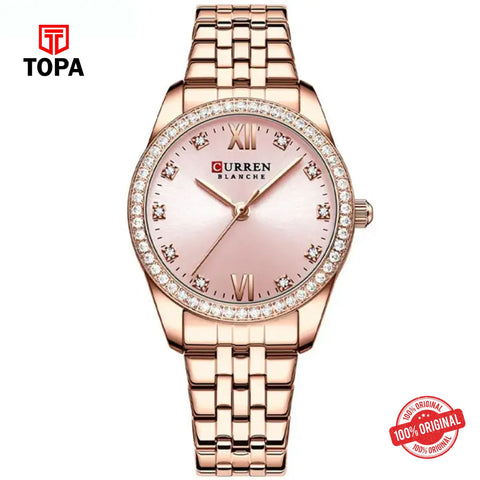 Topa Curren-9086L-RG-Metal-Band-Women-Watch - Product Image 1